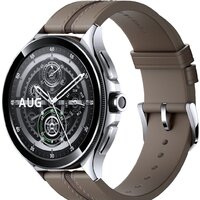 Xiaomi Watch 2 Pro LTE (серебристый, с коричневым кожаным ремешком, международная версия)