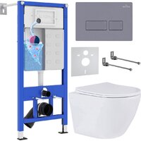 Roxen Antares 530185-01 в комплекте с инсталляцией StounFix Dual Fresh 6 в 1 966771 (кнопка: серый гранит)