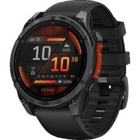Garmin Fenix 8 47мм (серый, черный силиконовый ремешок)