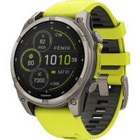Garmin Fenix 8 Solar, Sapphire 47мм (титановый серый с желтым ремешком) Image #1