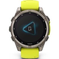 Garmin Fenix 8 Solar, Sapphire 47мм (титановый серый с желтым ремешком) Image #5
