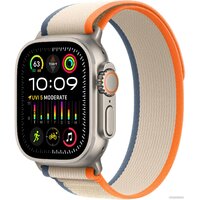 Apple Watch Ultra 2 LTE 49 мм (титановый корпус, титановый/бежево-оранжевый, нейлоновый ремешок размера M/L)
