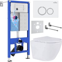 Roxen Antares в комплекте с инсталляцией StounFix Dual Fresh 6 в 1 501057 (кнопка: белый глянец)