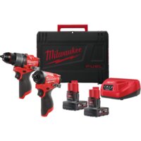 Milwaukee M12 FPP2A2-602X Fuel 4933480588 (шуруповерт, винтоверт, 2 АКБ, кейс)