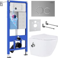 Roxen Antares Bidet в комплекте с инсталляцией StounFix Dual Fresh 6 в 1 932494 (кнопка: хром матовый)