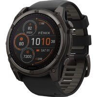 Garmin Fenix 8 Solar, Sapphire 51мм (титановый угольно-серый с DLC-покрытием и черным ремешком) Image #1