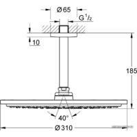 Grohe Rainshower Cosmopolitan 310 26067AL0 (темный графит, матовый) Image #2