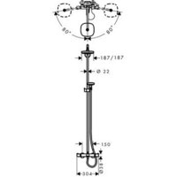 Hansgrohe Croma Select E 180 2jet Showerpipe [27352400] Image #2