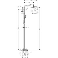 Hansgrohe Croma 220 Showerpipe для ванны 1406 мм (27223000)