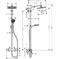 Hansgrohe Crometta Е 240 1jet Showerpipe [27271000] Image #2