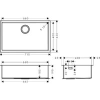 Hansgrohe S71 S719-U660 Under-mount sink 660 43428800 Image #5