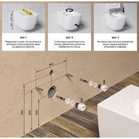 Wellsee Pure BY Wellsee RimFree 182603001 (чаша, пневмокрышка, матовый белый) Image #7