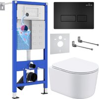 Roxen Simple Compact в комплекте с инсталляцией StounFix Dual Fresh 6 в 1 921358 (кнопка: черный матовый)