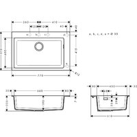 Hansgrohe S51 S510-F660 Zlewozmywak nablatowy 660 43313290 (каменный серый) Image #2
