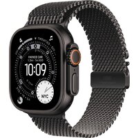 Apple Watch Ultra 3 LTE 49 мм (титановый корпус, черный/черный, миланская петля S)