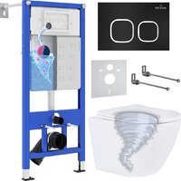 Roxen Antares Tornado Long в комплекте с инсталляцией StounFix Dual Fresh 6 в 1 868433 (кнопка: черный матовая)