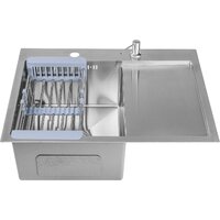 Saniteco 6550-L + Spike F9S07000 (хром, с сифоном, дозатором и коландером) Image #3