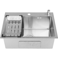 Saniteco 6045 + Spike F9S07011 (сатин, с сифоном, дозатором и коландером) Image #3