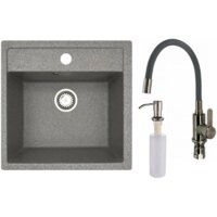 БелЭворс Rio + смеситель W74004-9 + дозатор L405-1 (серый/сатин)