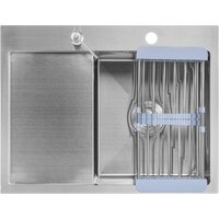 Saniteco 6550-R + Spike F9S07011 (сатин, с сифоном, дозатором и коландером) Image #2