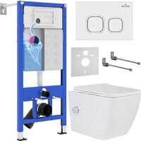 Roxen Cube Bidet в комплекте с инсталляцией StounFix Dual Fresh 6 в 1 542448 (кнопка: белый глянец) Image #1