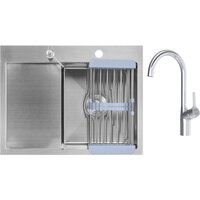 Saniteco 6550-R + Spike F9S07000 (хром, с сифоном, дозатором и коландером)