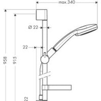 Hansgrohe Croma 100 Multi/Ecostat 1001 SLCombi 900 мм (27085000) Image #4