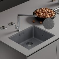 Roxen Uno 560210-54S под столешницу сатин/текстурная поверхность (ролл-мат, дозатор, сифон) Image #2