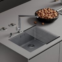 Roxen Uno 560210-54S под столешницу сатин/текстурная поверхность (ролл-мат, дозатор, сифон)