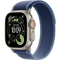 Apple Watch Ultra 3 LTE 49 мм (титановый корпус, природный/синий, нейлоновый ремешок размера S/M) Image #1