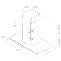 Elica Galaxy Island WHIX/A/90X45 PRF0019192B Image #3