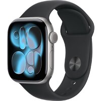 Apple Watch Series 11 42 мм (алюминиевый корпус, космический серый/черный, спортивный силиконовый ремешок M/L) Image #1