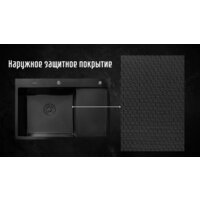 Astir Decor PVD Black C78x51BL (с сифоном, дозатором и коландером) Image #4