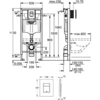 Lauter Square 214903 + GROHE Rapid SL 38721001 (овальная, хром) Image #21