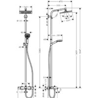 Hansgrohe Crometta E 240 1jet Showerpipe [27298000] Image #2