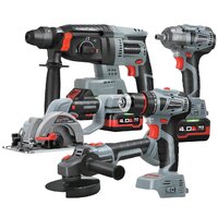 Profipower ProfiSet-5F18 E0267 (болгарка, гайковерт, перфоратор, шуруповерт, циркулярка, 3 АКБ, кейс)